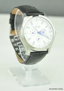 New Trend GuEsS Watch Unisex Men Stainless Steel Black Leather Collections - Picture 1 of 1
