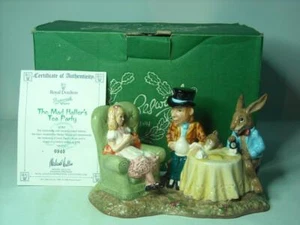 Beswick Ware MAD HATTER'S TEA PARTY Figurine Ltd Ed + Box + COA Alice Wonderland - Picture 1 of 8