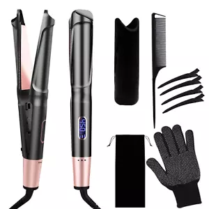 2 in 1 Twist Hair Straightener & Curler Flat Iron Curling Combo Curl Wave - Picture 1 of 6