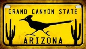 Arizona Roadrunner Novelty Metal Motorcycle Plate - Foto 1 di 1