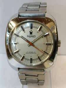 NINO 17J WINDING WHITE DIAL N324 SWISS MEN'S WORKING CONDITION - Picture 1 of 21