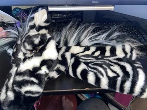 Vintage Folkmanis Zebra Bühne Handpuppe 14 Zoll schwarz weiß - Bild 1 von 14