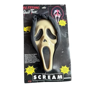 VTG Halloween SCREAM Fun World 1997 Bleeding Ghost Face Mask Horror Costume NEW - Picture 1 of 8