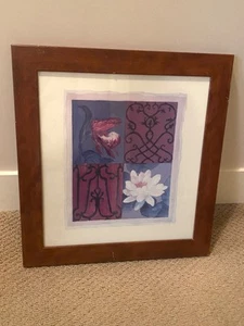 Heavy Duty Floral Design Artwork Poster with Solid Wood Frame - Picture 1 of 3