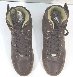 Nike Air Force 1 High Brown Leather Winter Workboot Pack Gum Sole Size 12 Boots - Picture 1 of 9
