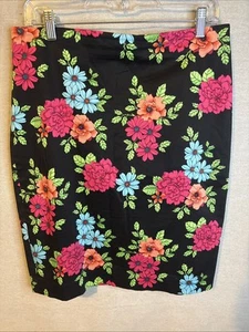 Ann Taylor Rock Damen Größe 10 Schwarz Blumenmuster Bleistift Baumwollmischung Frühling Chic - Bild 1 von 4