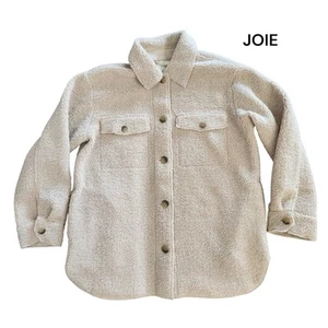 Joie Teddy Sherpa Oversized Button Up Jacket Shacket Cream Size Medium  - Bild 1 von 10