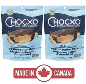 2-Pack Chocxo Peanut Butter Cups (98g) Cacao Dark Chocolate Canada Candy Sweets - Picture 1 of 2