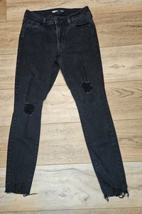 Old Navy Ankle Skinny Jeans Women's 6 Black Cotton Casual Distressed Stretch - Picture 1 of 13