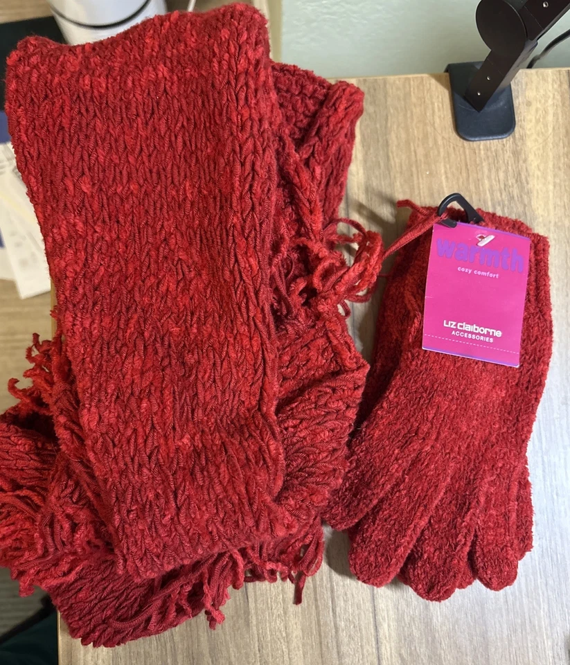 Liz Claiborne Accesorios Calidez Acogedor Confort Mujer’s Bufanda y Guante Set Nuevo con Etiquetas Foto 1 de 4