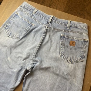 Vintage Y2k Carhartt Tapered Leg Blue Denim Jeans Gr. 37x36 Workwear LESEN - Bild 1 von 12