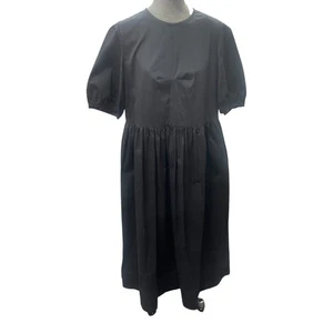 & Daughter Black Dress Long Mock Style Round Neck Short Sleeve Boho UK Size 14 - Picture 1 of 8