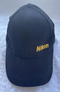 Genuine Nikon Photpograher Canvas Embroidered Logo Peaked Baseball Cap Black - Picture 1 of 4