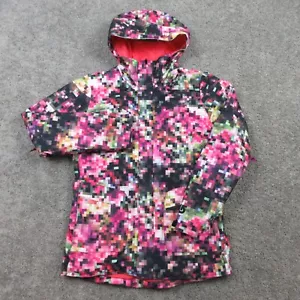 Burton Jacket Womens M Pink Dryride Pixel Geometric Snowboard Ski Parka Coat Zip - Picture 1 of 11