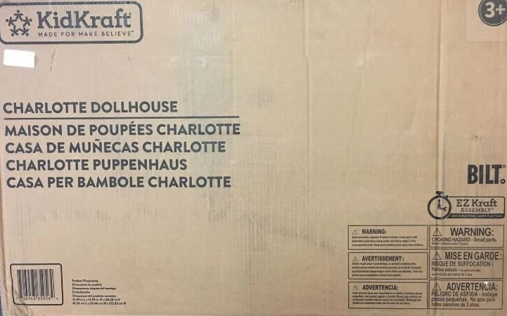 KidKraft Charlotte Classic Wooden Dollhouse with EZ Kraft Assembly  14-Piece New - Image 1 of 1