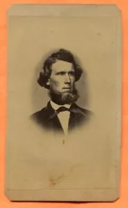 CDV Wellsville OH Portrait of a Bearded Man by Daugherty & Webber circa 1860s - Picture 1 of 3