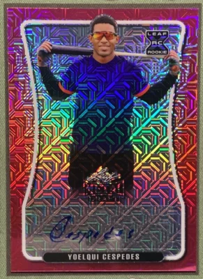 YOELQUI CESPEDES 2020 LEAF METAL DRAFT ROOKIE RC PINK MOJO AUTO /5 - Image 1 of 3