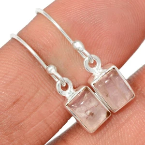 Natural Rose Quartz - Madagascar 925 Sterling Silver Earrings Jewelry CE30428 - Picture 1 of 1