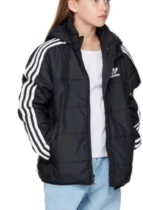 Adidas Originals Adicolor Kid's Jacket Padded Winter Puffer Black #960 - Picture 1 of 15