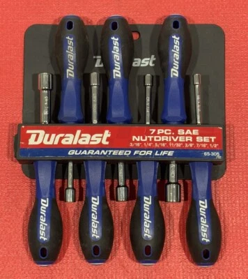 Duralast Tools 65-305  7pc Set SAE Nut Driver Set BRAND NEW Guaranteed For Life - Image 1 of 3