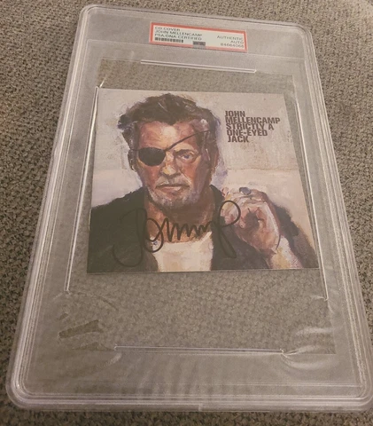 JOHN MELLENCAMP SIGNED ONE-EYED JACK CD COVER PSA CERT#84664066 SLABBED CASE WOW Cover