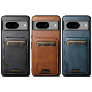 For Google pixel 6 7 8 A Pro Phone Case Leather Cover With Wallet Card Holder - Foto 1 di 26