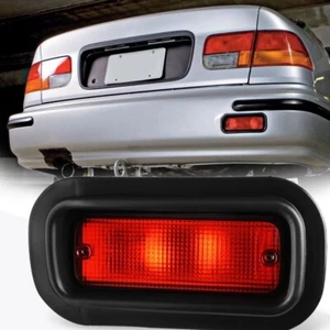 JDM Rear Bumper Red Fog Brake Light Lamp EK9 EG6 EG SR4 Style Civic Acura Accord - Picture 1 of 6