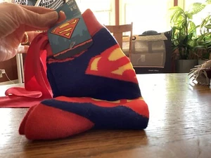 Superman Crew Socks With Cape Blue - Picture 1 of 3