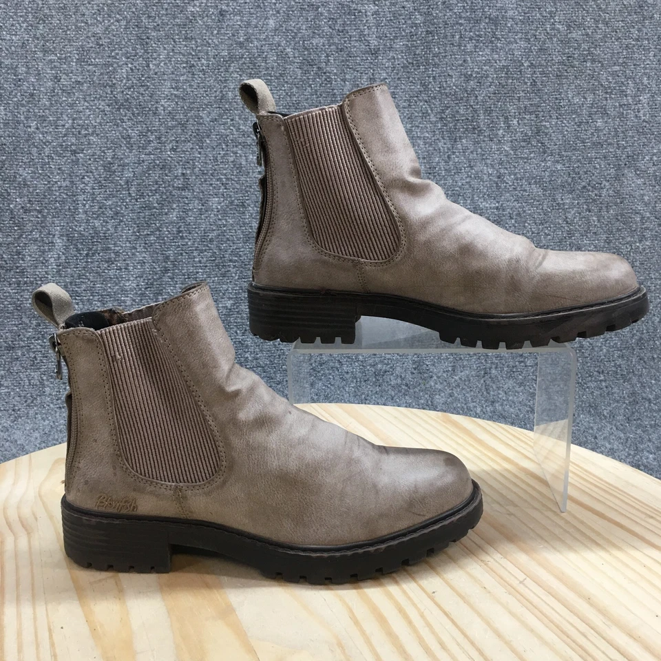 Blowfish Malibu Botas Mujer 7 Rojos Chelsea Botines Beige Tirar de Tacones Bloque Foto 1 de 4