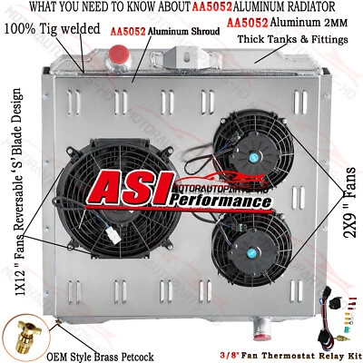 4 Row Radiator Fan Shroud for 02-04 06 Hummer H1/92-01 AM General Hummer 6.5L V8 Foto 1 de 4