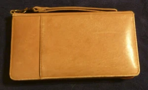 Vintage St Dennis Tan Leather Card File Wallet Size-9x5x1" - Picture 1 of 7