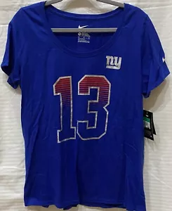New York Giants Odell Beckham Jr Shirt Blue Short Sleeve NFL Men's Adult Xlarge - Picture 1 of 5