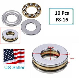 US Stock 10pcs F8-16M Axial Ball Thrust Bearing 3-Parts 8mm x 16mm x 5mm - Picture 1 of 13