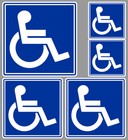 SET DE 5 X ACCES HANDICAPES TOILETTES WC PARKING AUTOCOLLANT STICKER HA151
