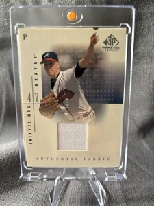 TOM GLAVINE 2001 CUBIERTA SUPERIOR JUEGO USADO TELA AUTÉNTICA PARCHE #ToG - Imagen 1 de 2