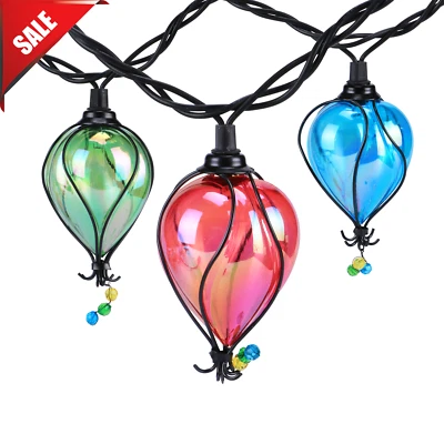 Multicolor Balloon Shape Tear Drop String Lights Shatterproof backyard 10-Count - Image 1 of 4
