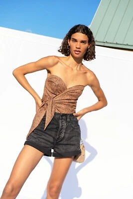 Free People Setting With The Sun Black Denim Shorts W26” - Image 1 of 4