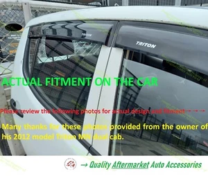 Weather Shields fits Mitsubishi Triton ML MN 07/2006-02/2015 DUAL CAB Tint Black - Picture 1 of 21