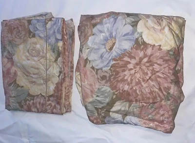 Charisma By Fieldcrest Vtg Supima Cotton Twin Floral Fitted Sheet & Flat Sheet - Image 1 of 4