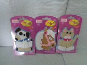 (3) CPE - My Stuff - 3-D Felt Animal Stickers - Horse - Dog - Cat - New - Picture 1 of 1