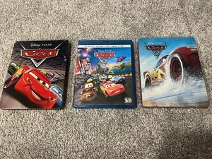 Disney Pixar Cars 1 2 3 Trilogy Blu-Ray DVD Steelbook NO DIGITAL - Picture 1 of 10