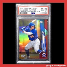 2020 Topps Pro Debut Chrome Red Refractor /10 #PDC64 Francisco Alvarez PSA 10