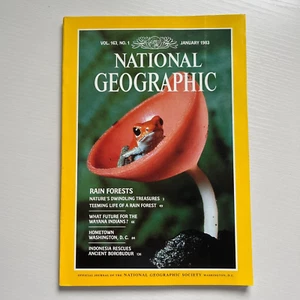NATIONAL GEOGRAPHIC 1983 January Rain Forests Jungle life Wayanas Washington DC - Picture 1 of 3