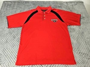 Georgia Bulldogs Herren Polokleid Shirt Größe Medium rot UGA bestickt Logos - Bild 1 von 13