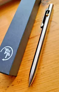Tactile Turn Switch Pen With Pocket Clip Titanium EasyFlow Ink Fidget Friendly - Picture 1 of 10