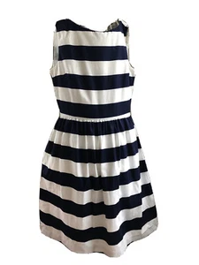 BNWT Crewcuts Navy & Off-White Stripe Dress Sz 14 Free Shipping Offer - Picture 1 of 3