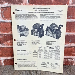 Hypro Medium Pressure Diaphragm Pumps Installation Operation Manual - Picture 1 of 4