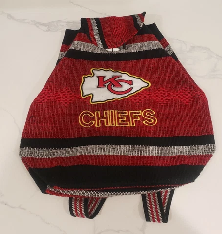 Kansas City Chiefs Red Gray Black Drawstring Sewn Backpack Team Logo 17"x11"x7" Cover