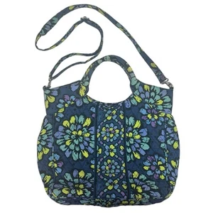 Vera Bradley Tote Purse Indigo Pop Handbag Floral Detachable Shoulder Strap - Picture 1 of 13