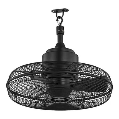 Ventilador de techo Hampton Bay Conyer 20 pulgadas 3 velocidades negro con cómodo gancho colgante Foto 1 de 4